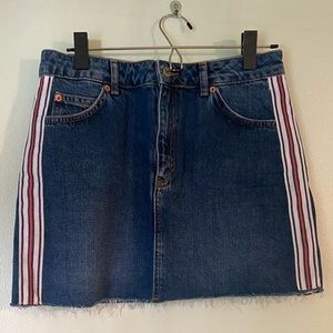 Topshop Moto Jean Miniskirt with Stripes